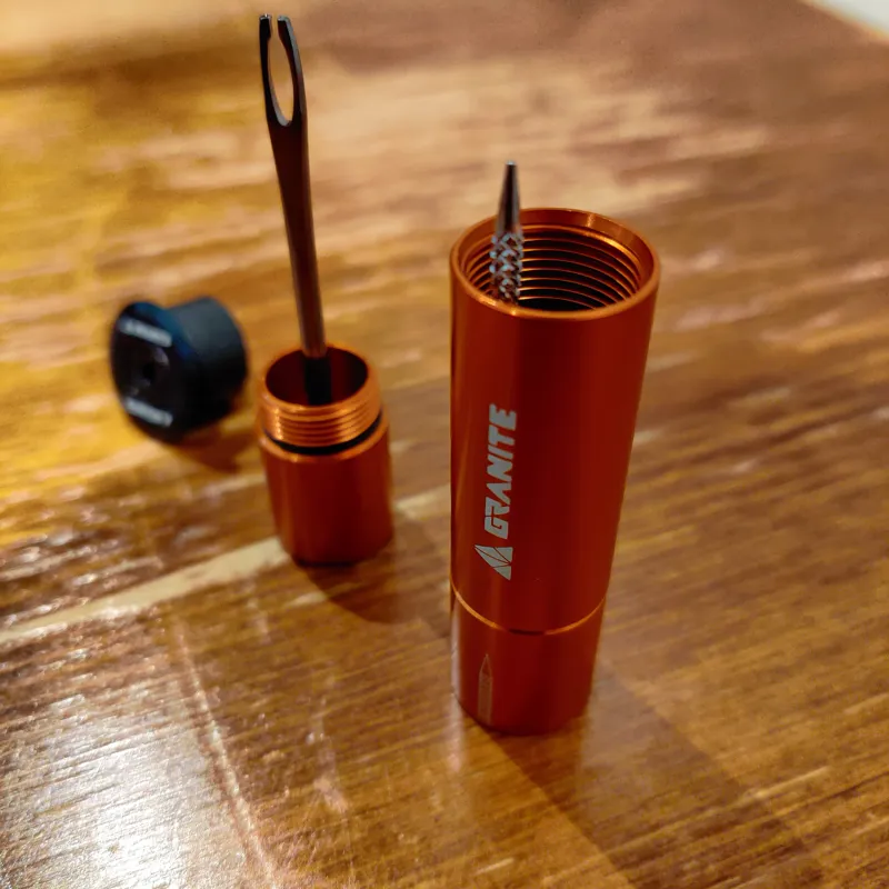 Granite STASH Tyre Plug Kit Hidden Handlebar Orange-2